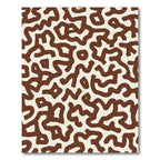 Brown Cream Abstract Maze Rug