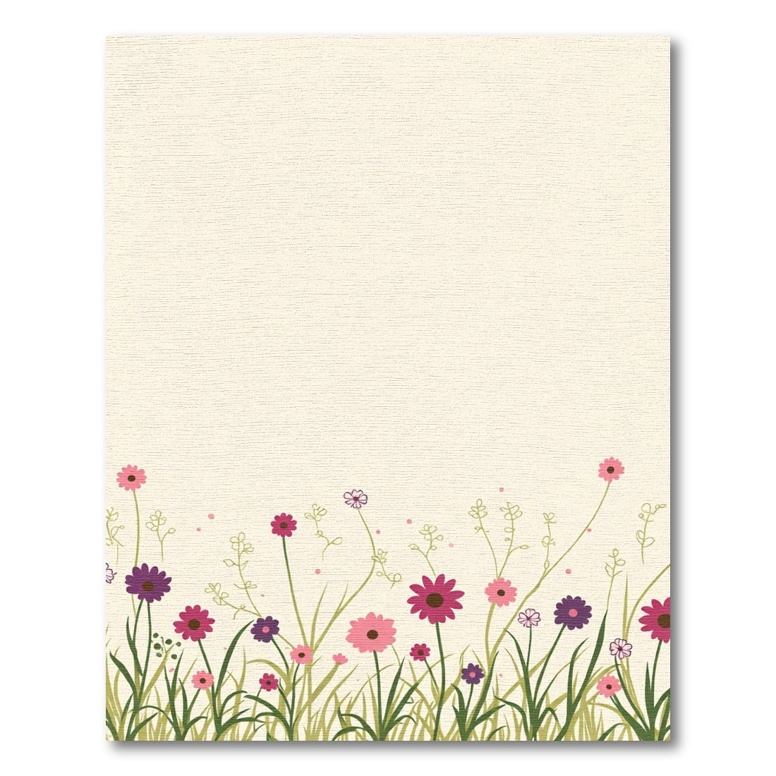 Whimsical Pink Purple Floral Meadow Rug