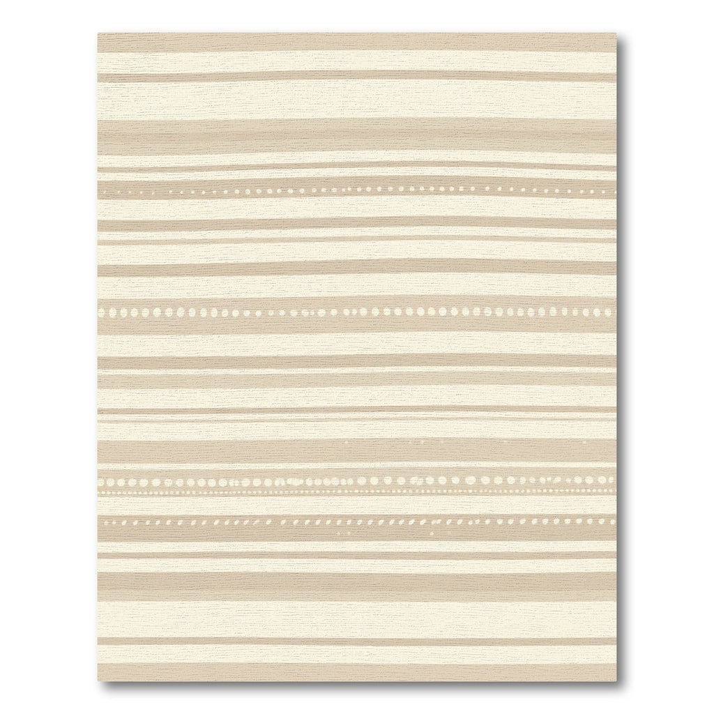 Neutral Beige Striped Dot Arrangement Rug