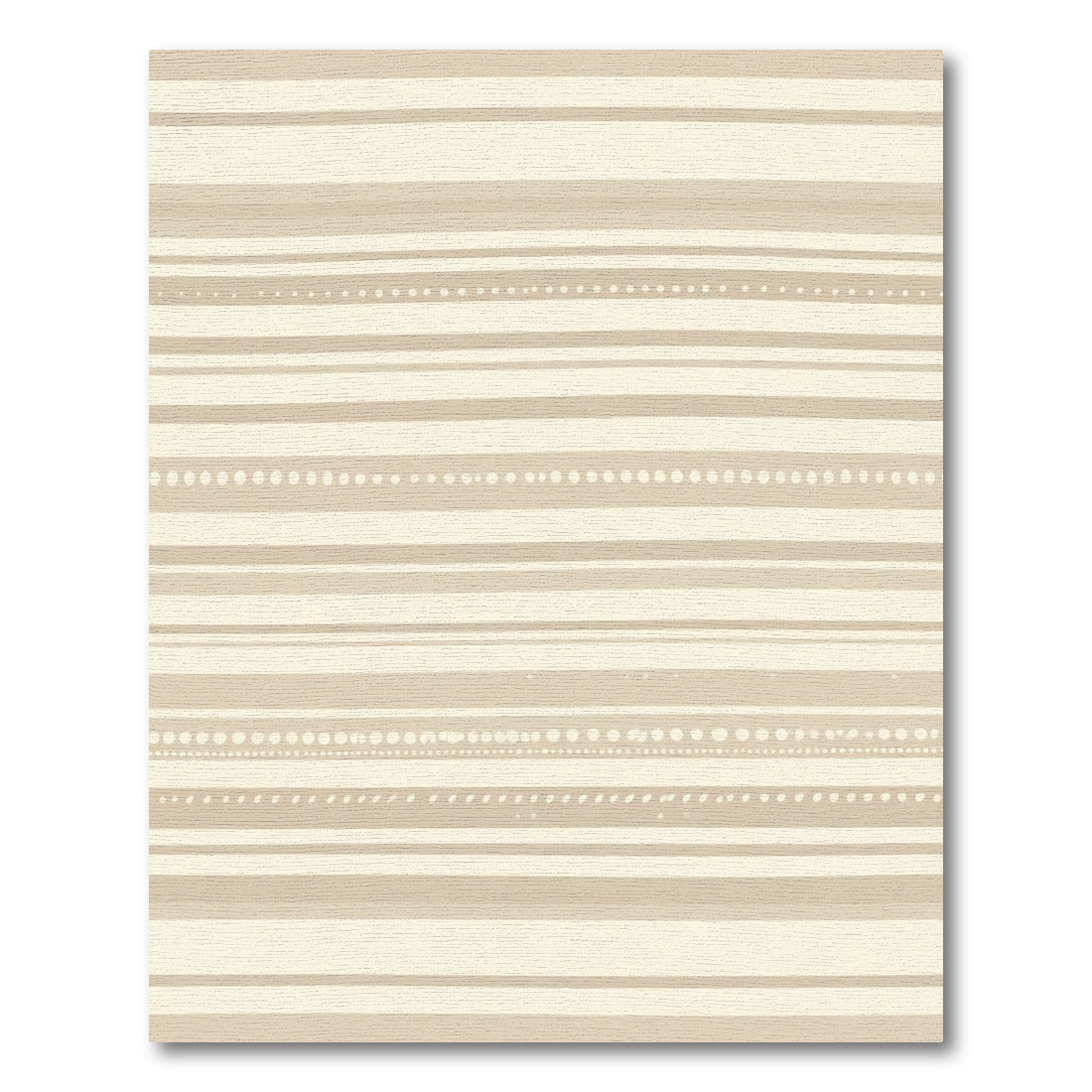 Neutral Beige Striped Dot Arrangement Rug