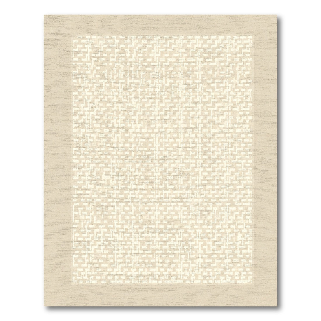 Neutral Beige Interlocking Geometric Rug