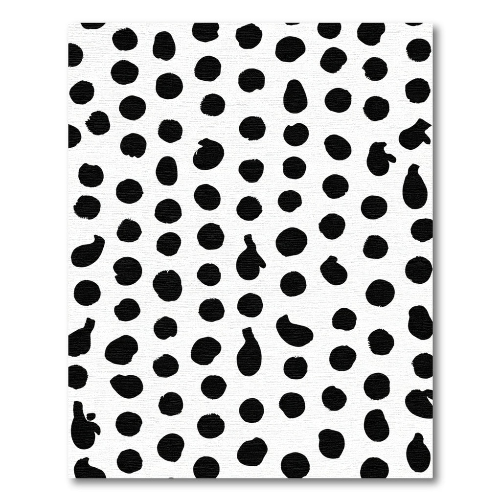 Black White Irregular Dots Composition Rug