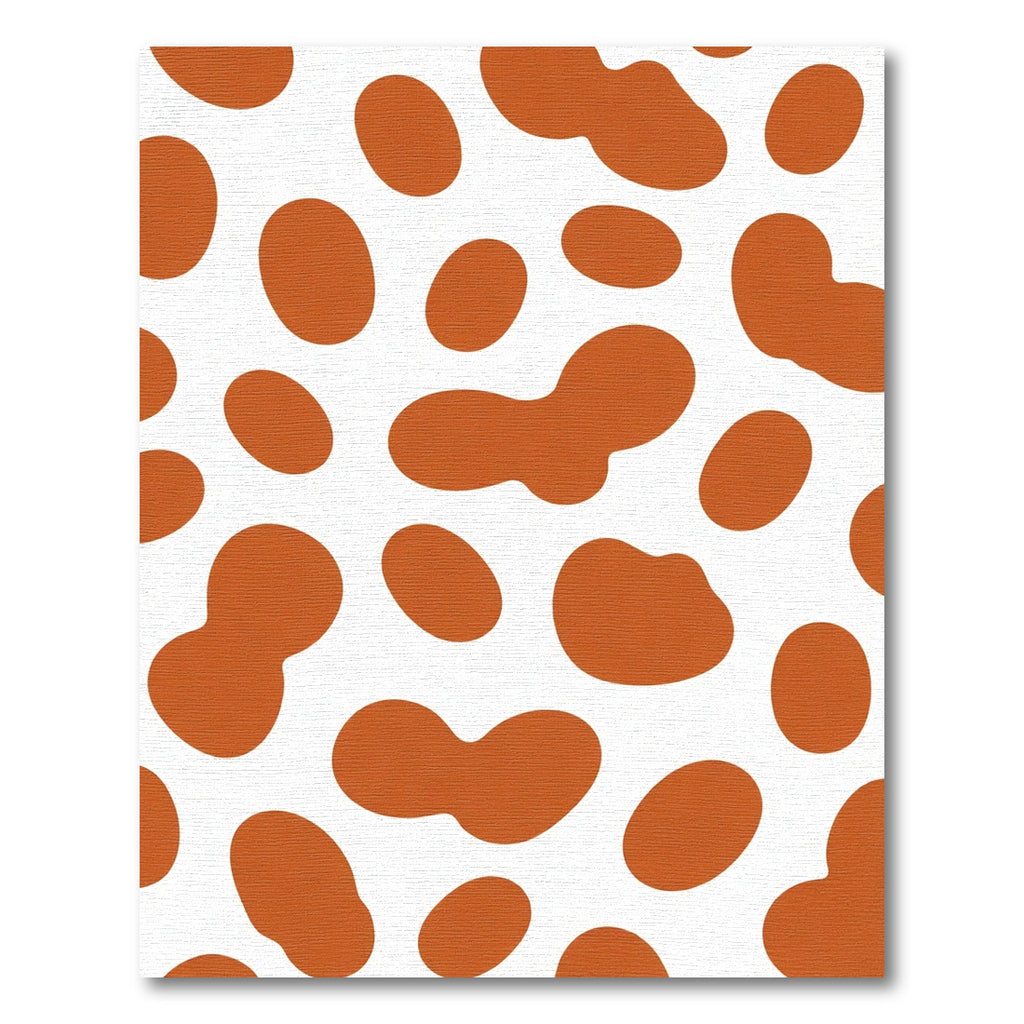 Orange White Organic Blob Rug