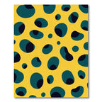 Yellow Teal Abstract Blob Rug