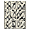 Monochromatic Plaid Geometric Diamond Rug