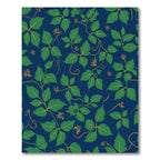 Deep Blue Lush Green Vine Rug