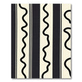 Cream Black Wavy Stripe Rug
