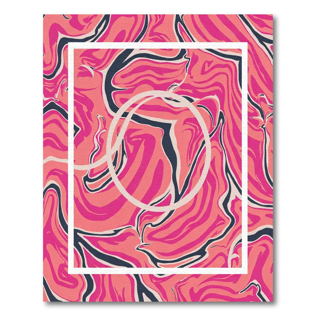 Vibrant Pink Swirl Marble Effect Rug