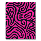 Hot Pink Abstract Maze Lines Rug