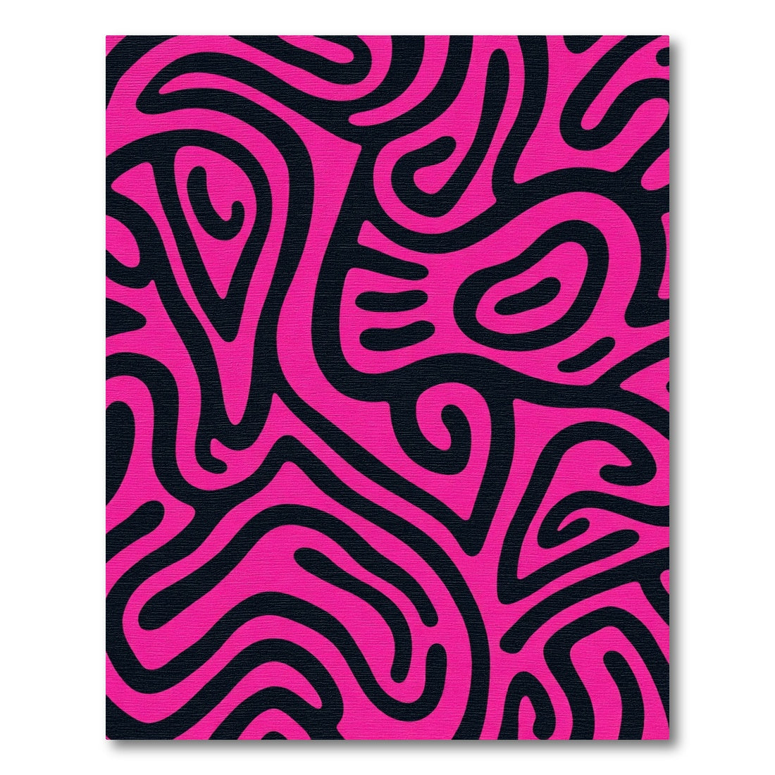 Hot Pink Abstract Maze Lines Rug
