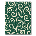 Cream Fern Scrollwork Emerald Green Rug