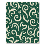 Cream Fern Scrollwork Emerald Green Rug