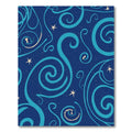 Deep Blue Swirling Starry Night Rug