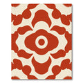 Bold Red Floral Concentric Circles Rug