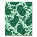 Deep Green Tropical Leaf Collage Rug