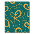 Teal Gold Abstract Swirl Flow Rug