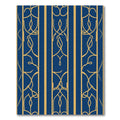 Regal Navy Gold Art Nouveau Vines Rug