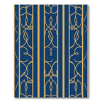 Regal Navy Gold Art Nouveau Vines Rug