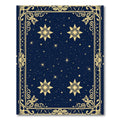 Midnight Blue Gold Starburst Medallions Rug