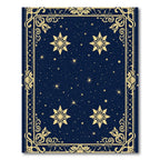 Midnight Blue Gold Starburst Medallions Rug