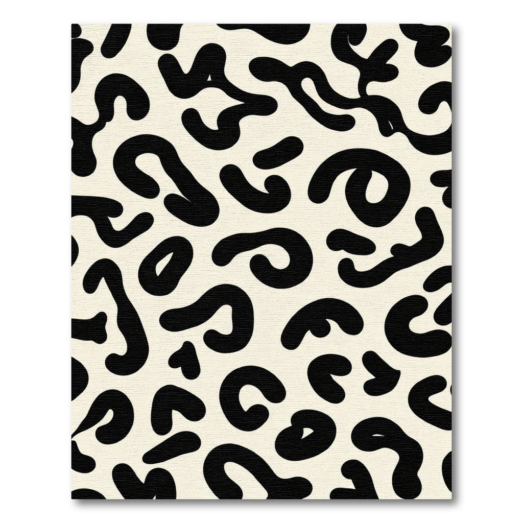 Cream Black Abstract Spots Rug