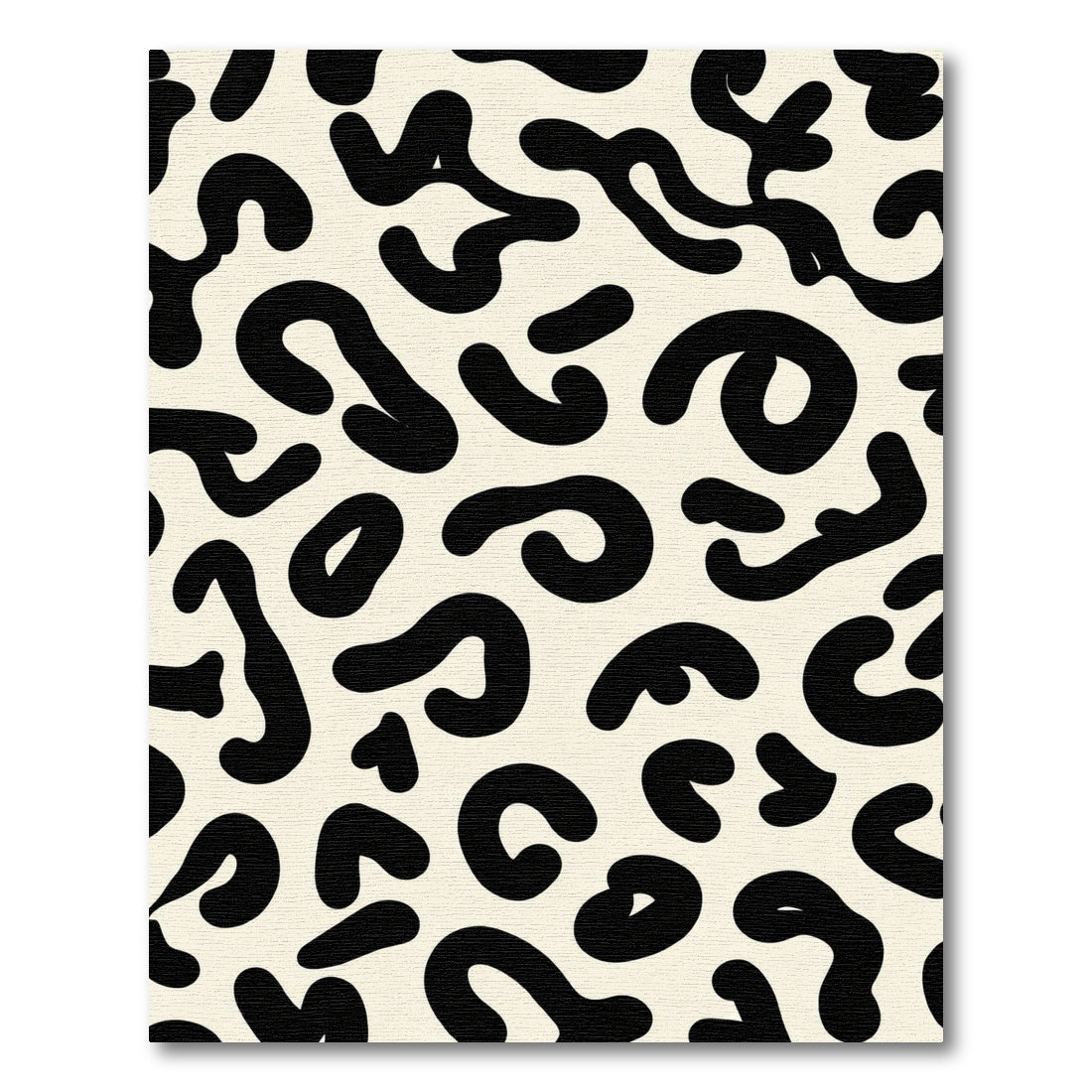 Cream Black Abstract Spots Rug