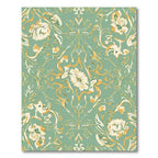 Mint Green Floral Scroll Art Nouveau Rug