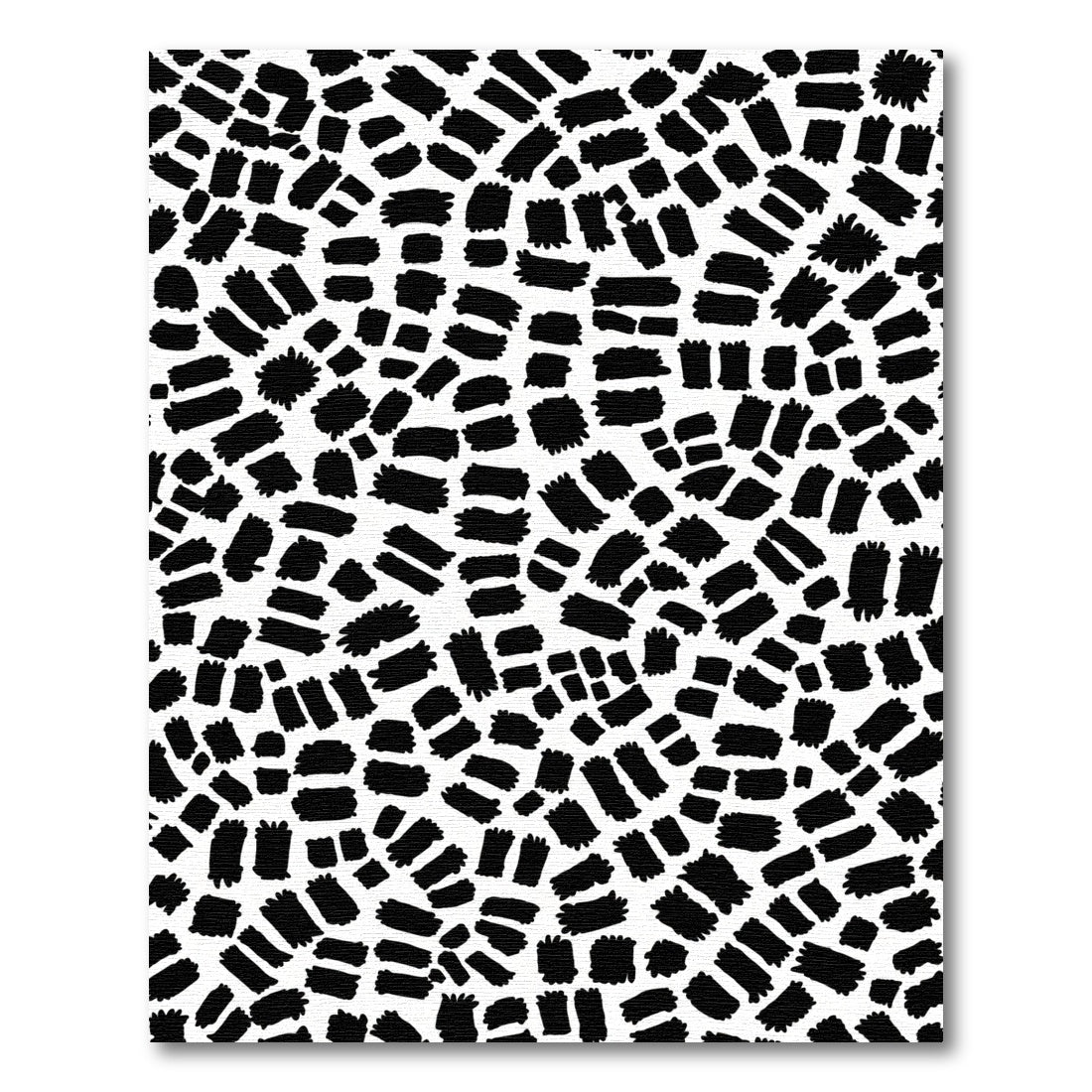 Black White Brushstroke Composition Rug