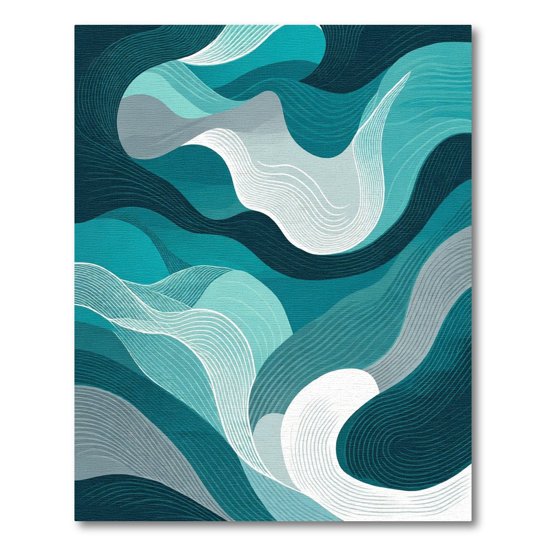 Oceanic Teal Abstract Swirls Rug