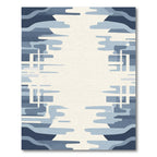 Cool Blue Abstract Landscape Rug