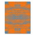 Orange Blue Abstract Horizontal Lines Rug
