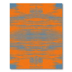 Orange Blue Abstract Horizontal Lines Rug