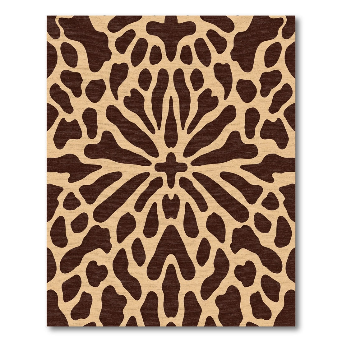 Brown Tan Organic Sunburst Rug