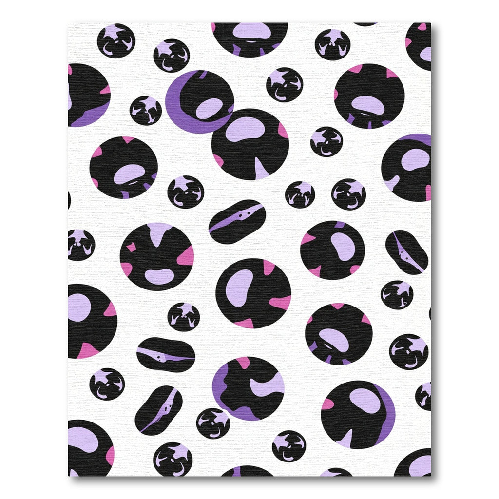 Abstract Purple Black Round Shapes Rug