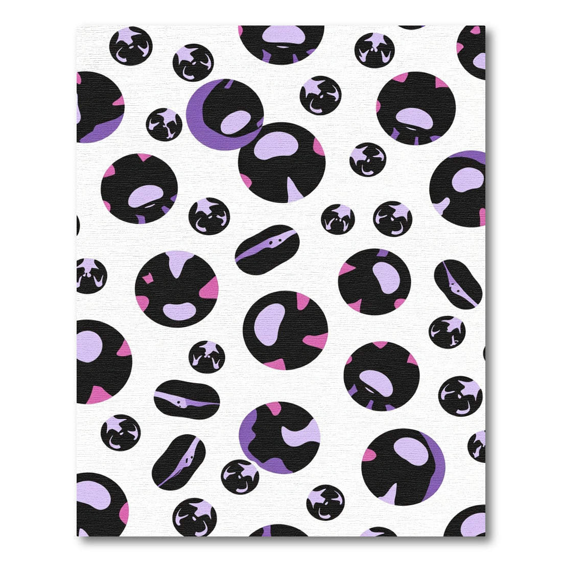 Abstract Purple Black Round Shapes Rug