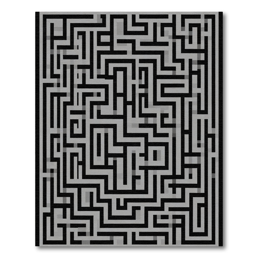 Monochromatic Maze Labyrinth Rug