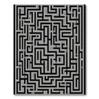 Monochromatic Maze Labyrinth Rug
