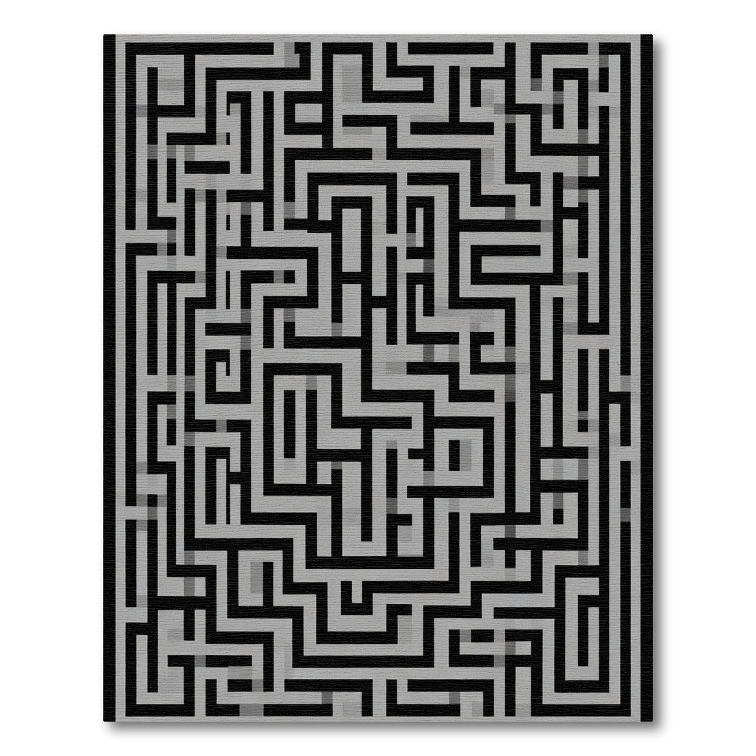 Monochromatic Maze Labyrinth Rug