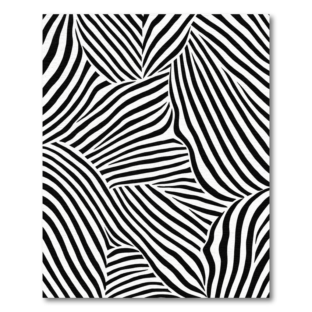 Monochrome Abstract Rippling Stripe Rug