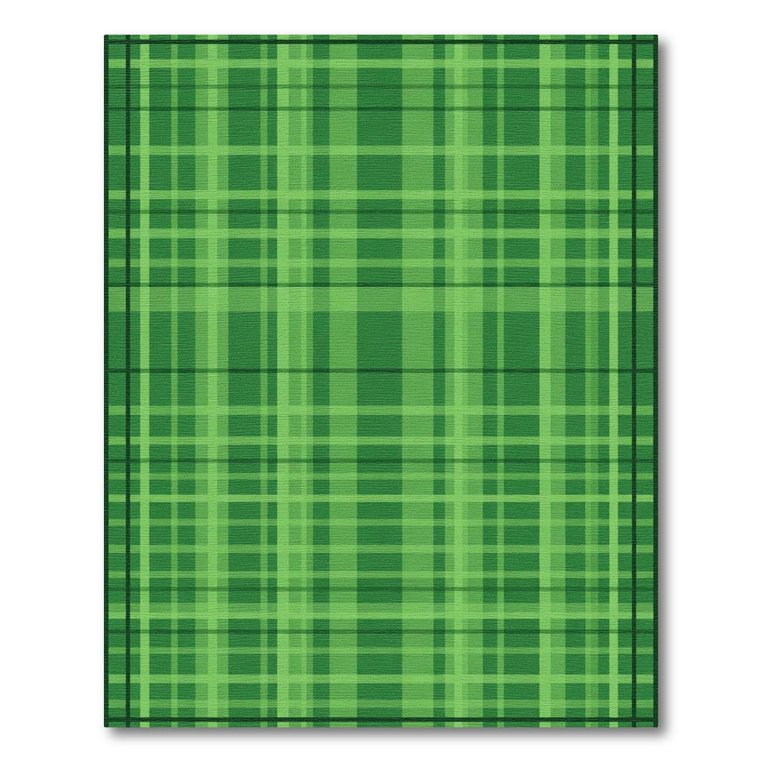Forest Green Plaid Stripes Rug