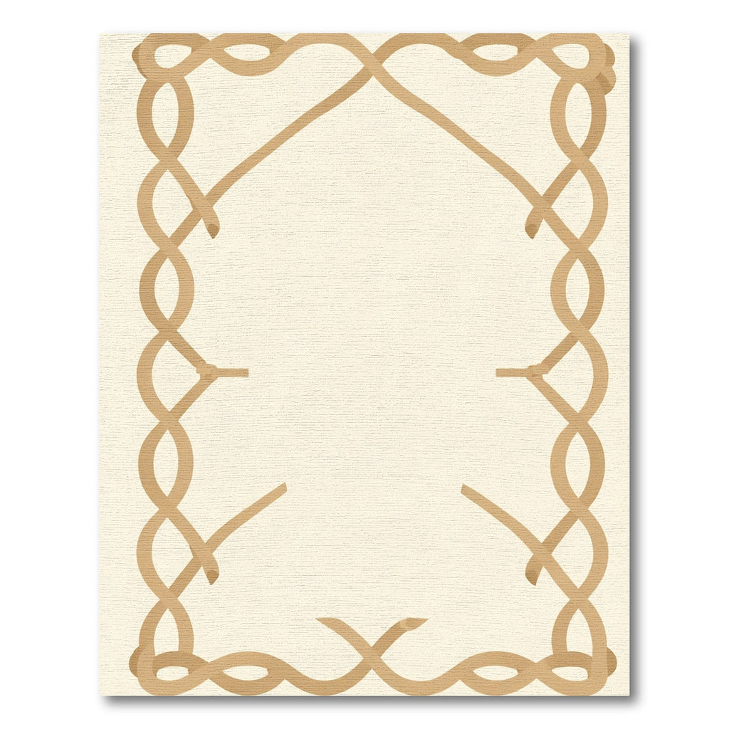 Tan Intertwined Rope Border Rug