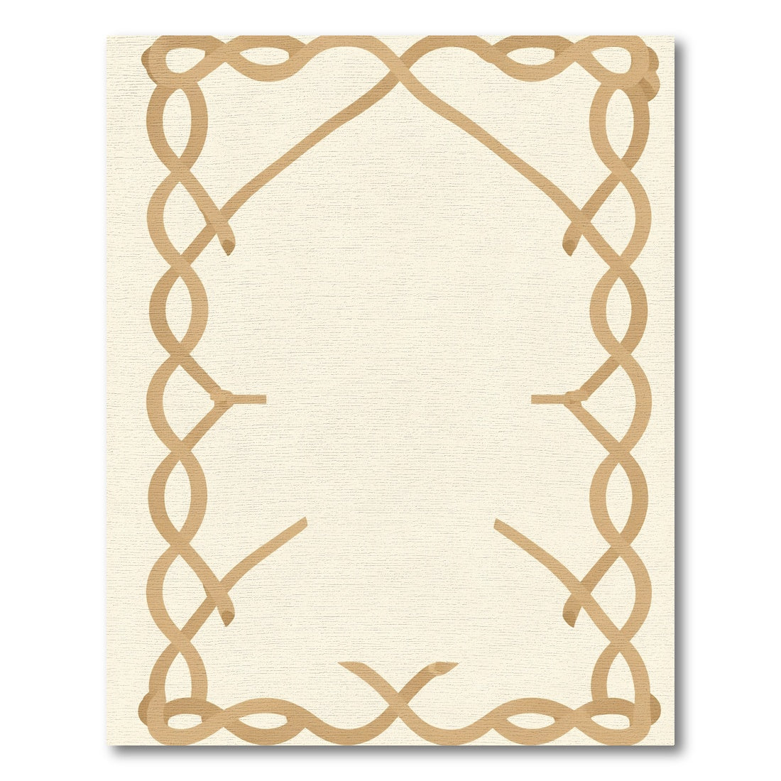 Tan Intertwined Rope Border Rug