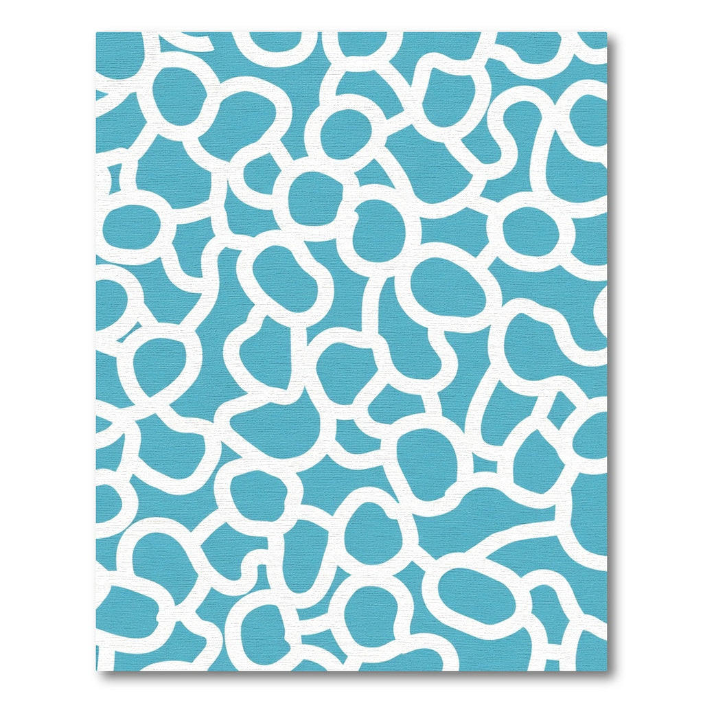 Teal White Organic Blossom Medley Rug
