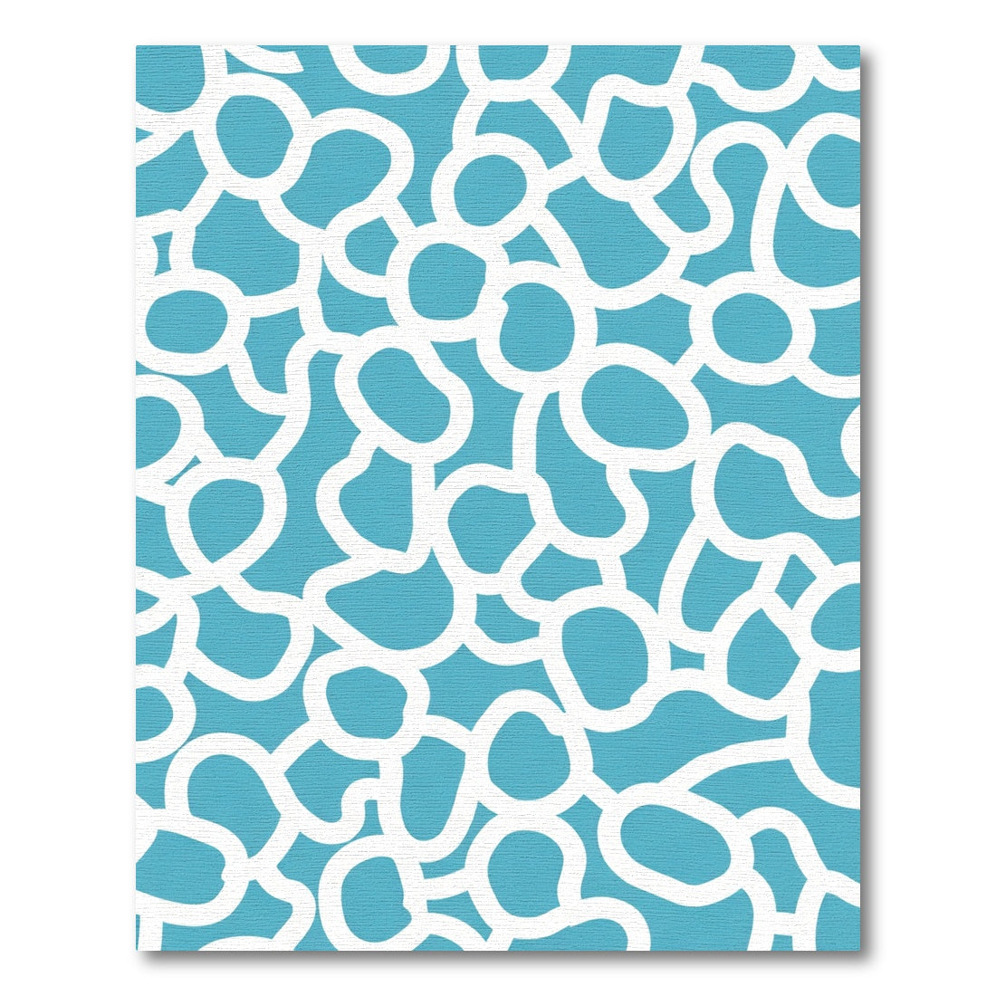 Teal White Organic Blossom Medley Rug