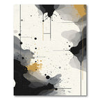 Abstract Black Gray Gold Splatter Rug