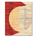 Crimson Sunset Abstract Linear Rug