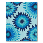 Deep Blue Layered Floral Burst Rug