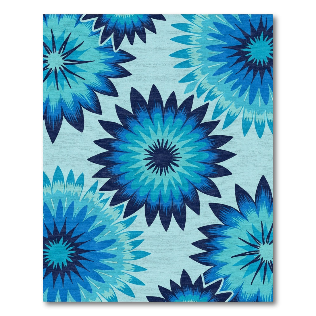 Deep Blue Layered Floral Burst Rug