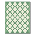 Green Cream Quatrefoil Lattice Rug