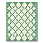 Green Cream Quatrefoil Lattice Rug